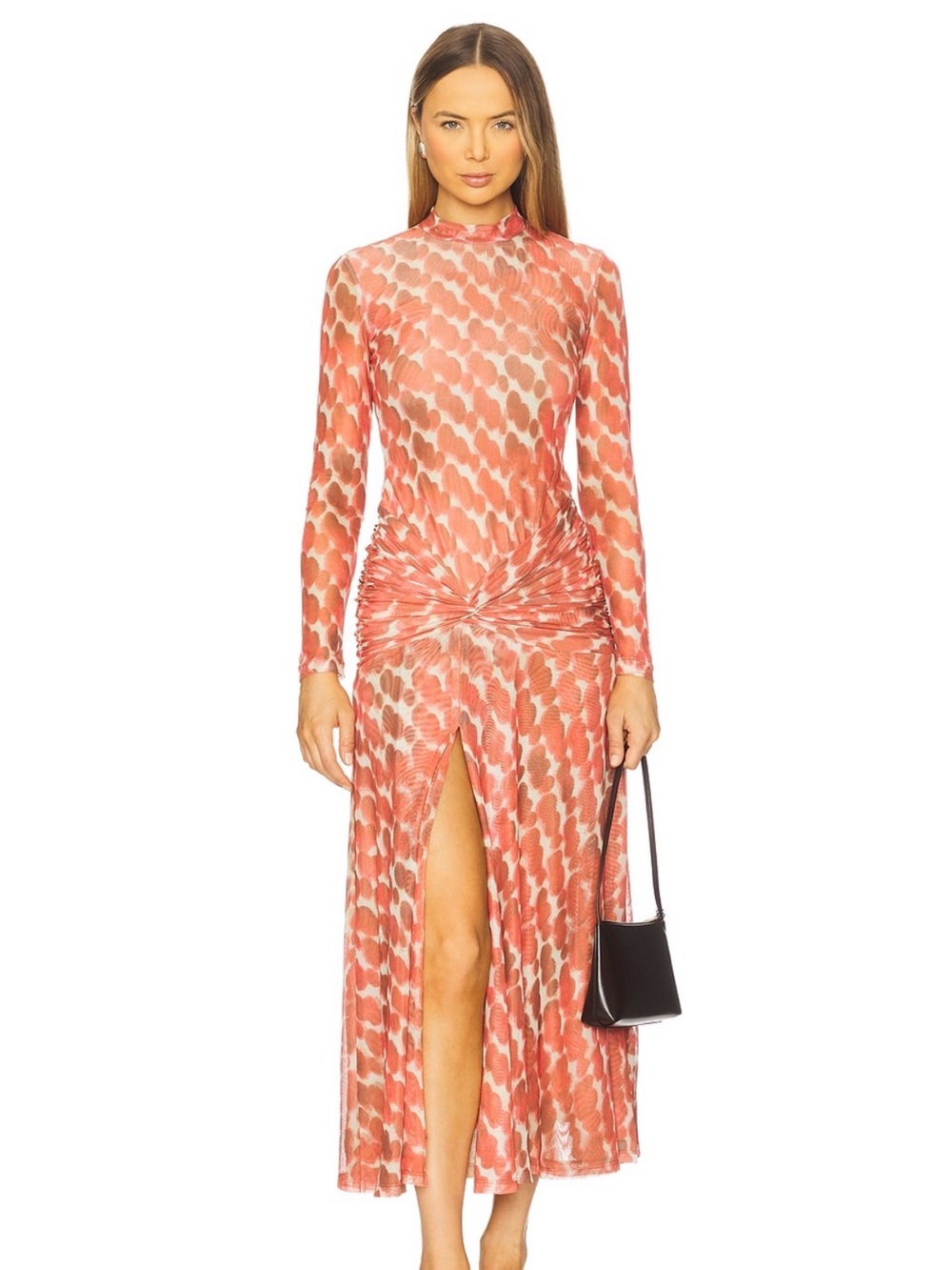 Bardot Leah Printed Mesh Maxi Dress Animal Print Sz [XS]